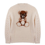Barrow Kids Cardigan Crema con Bottoni e Orso Teddy Retro Unisex per Bambini
