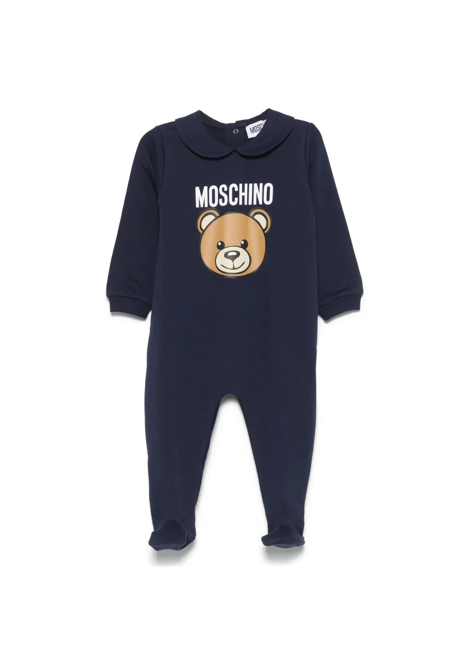Moschino Kids Tutina Blu Navy con Logo Teddy Bear per Neonati