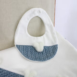 Deolinda Bavetta Bianca/Denim con Teddy per Neonati
