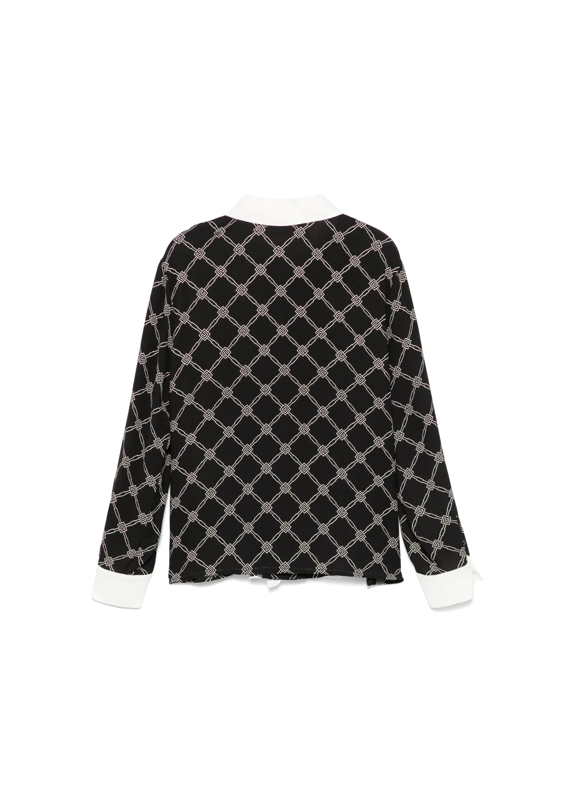 Elisabetta Franchi La Mia Bambina Camicia con Ruches Nero/Avorio per Bambine