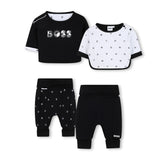 Boss Kids Completo 2 T-shirt+ 2 Pantalone per Neonati
