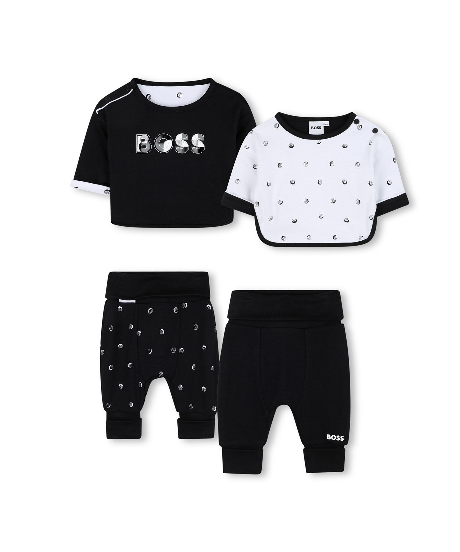 Boss Kids Completo 2 T-shirt+ 2 Pantalone per Neonati