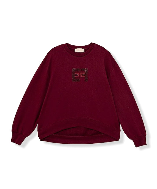 Elisabetta Franchi La Mia Bambina Felpa Cherry Girocollo con Logo per Bambine