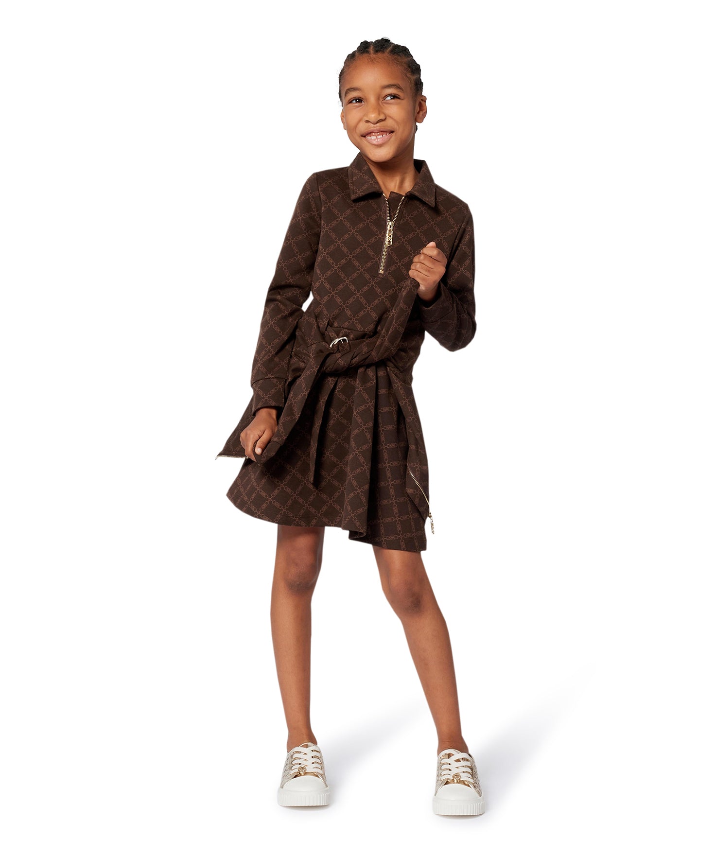 Michael Kors Kids Cardigan Marrone con Zip per Bambine