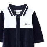 Boss Kids Tutina  Blue Navy in Ciniglia per Neonati