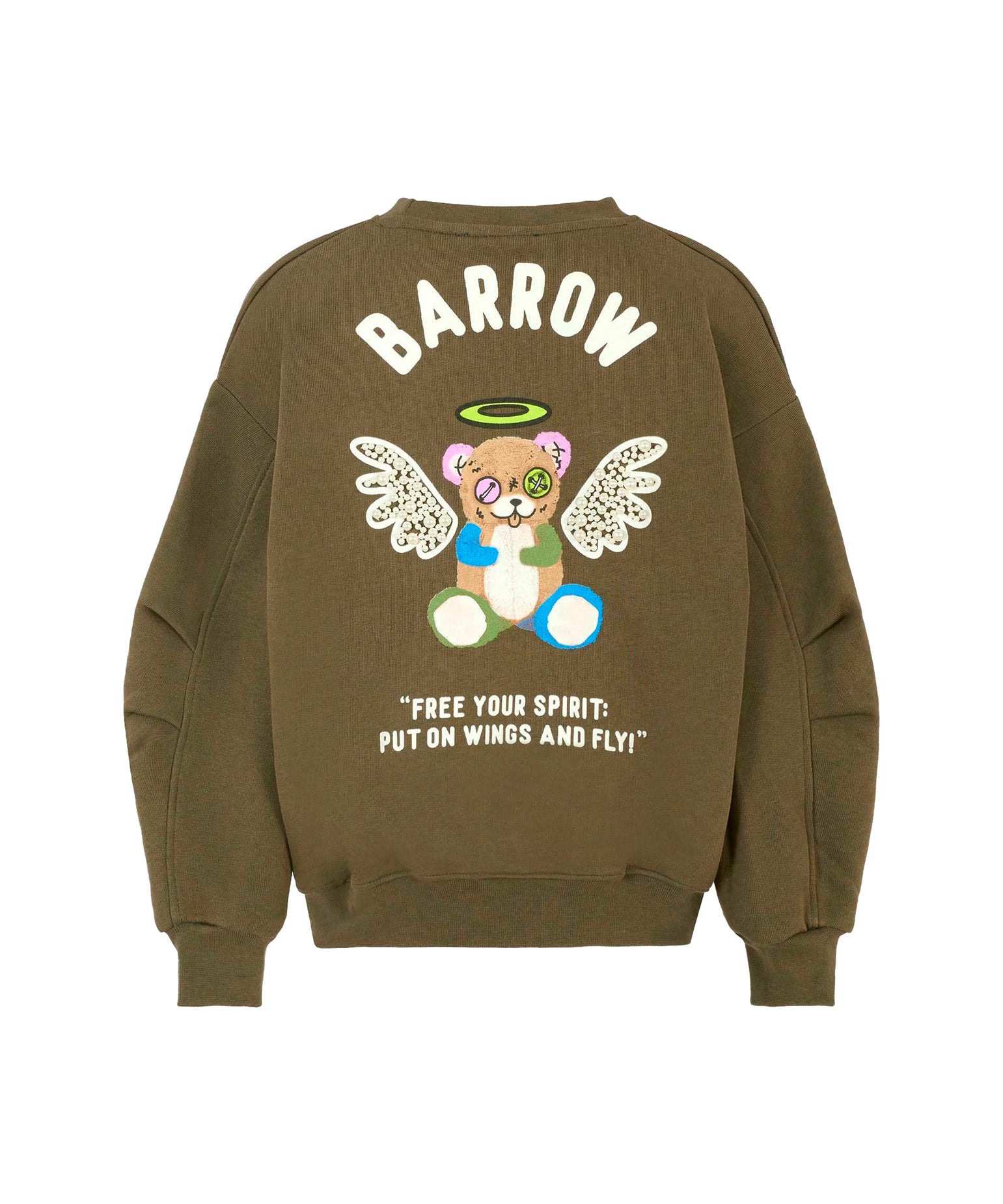 Barrow Kids Felpa Girocollo con Motivo Teddy Wings Unisex per Bambini