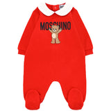 Moschino Kids Tutina Rossa con Logo per Neonati