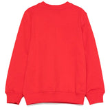 Moschino Kids Felpa Girocollo Rossa con Patch Logo per Bambini