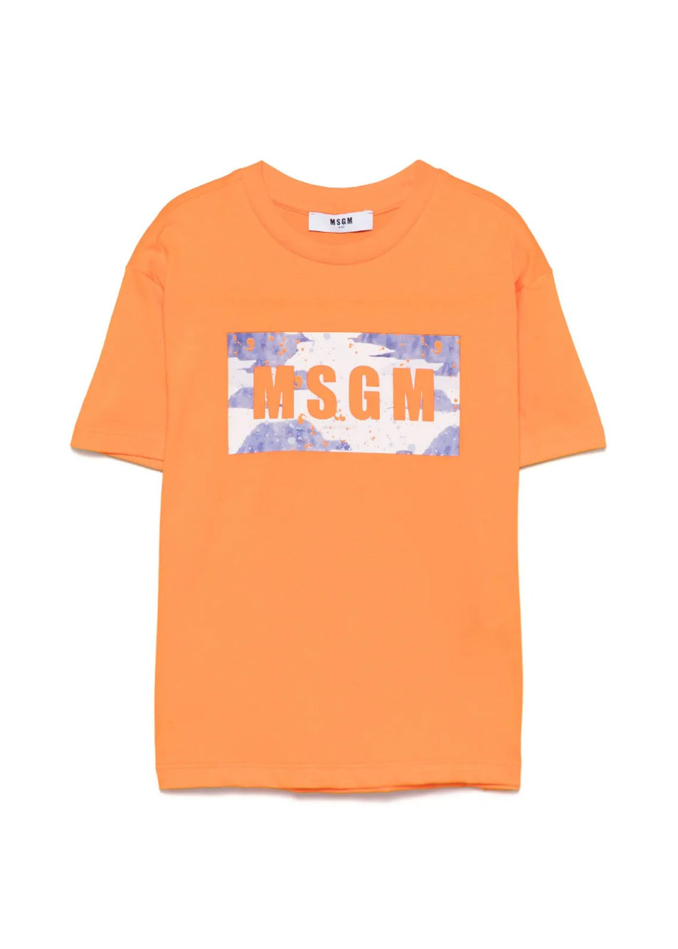 MSGM Kids T-shirt Arancione con Banda Logo per Bambini