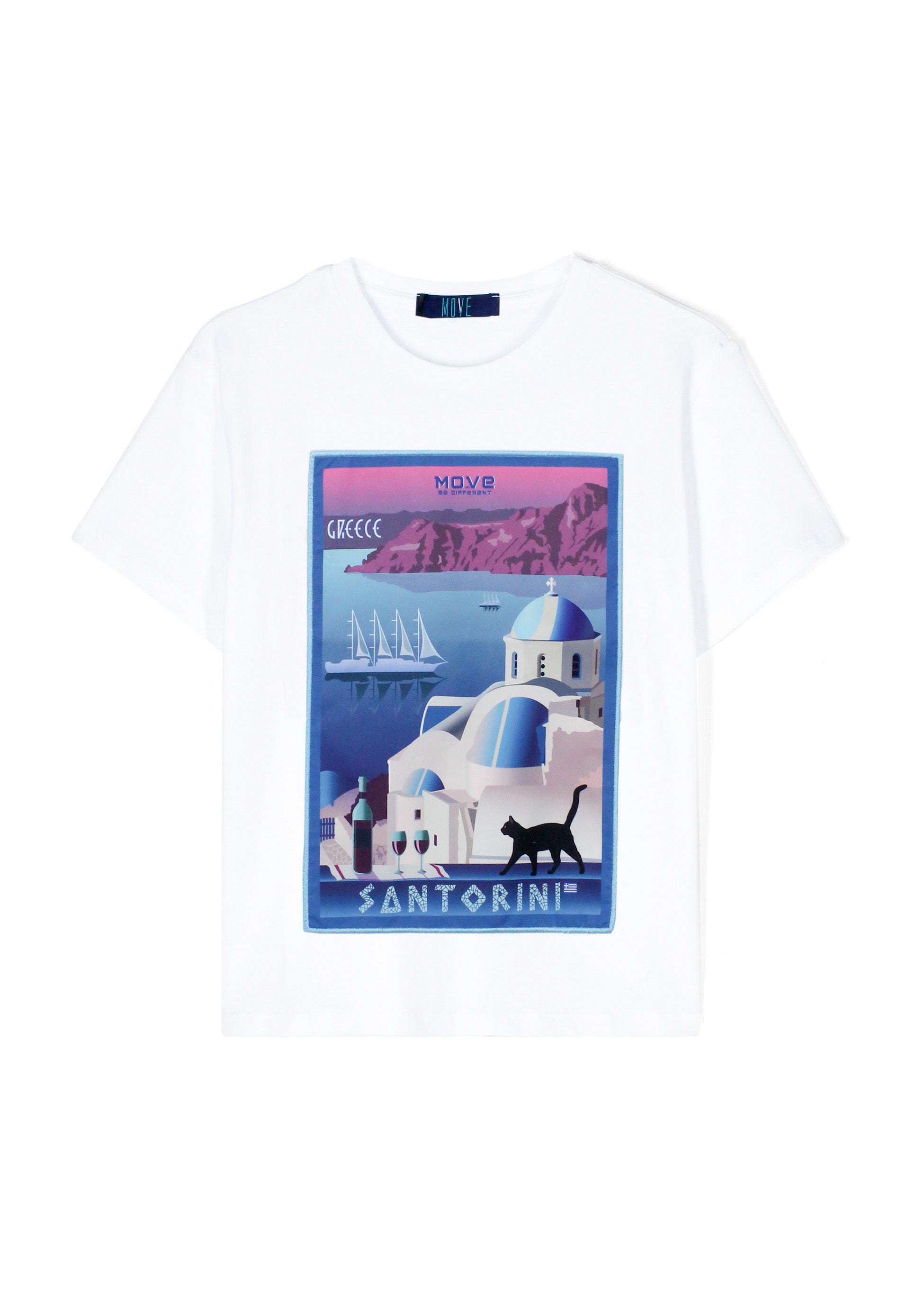 Move Kids T-shirt Bianca Santorini per Bambini (fronte)