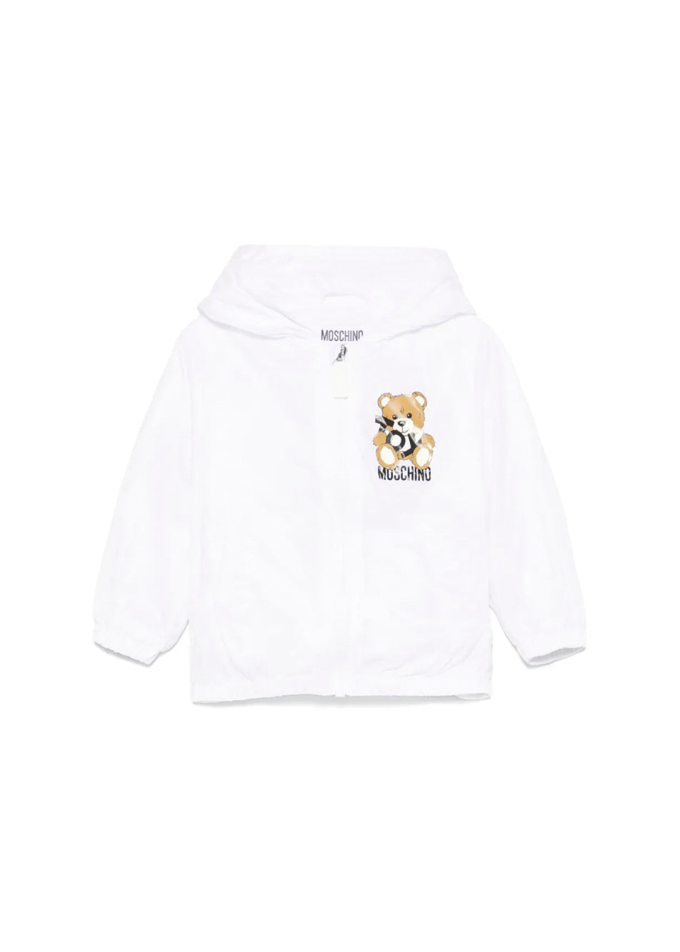 Moschino Kids Giubbino a Vento Bianco con Stampa Toy per Neonati
