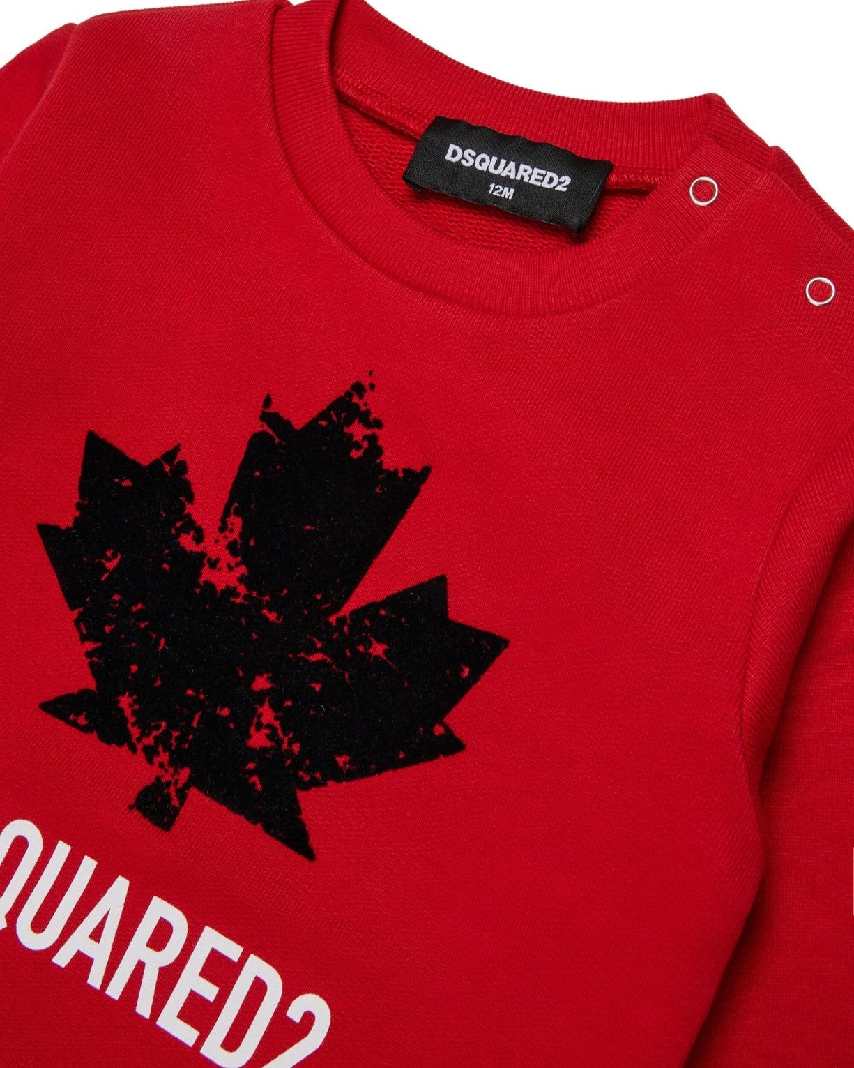 Dsquared2 Kids Felpa Girocollo Rossa con Logo Sport per Neonati