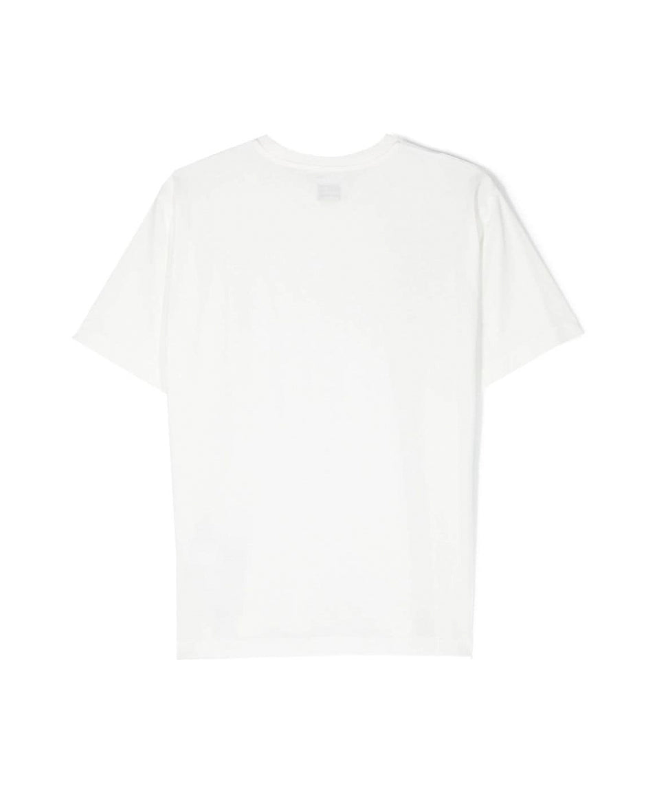 C.P. Company Kids T-shirt Bianca con Logo per Bambini(retro)