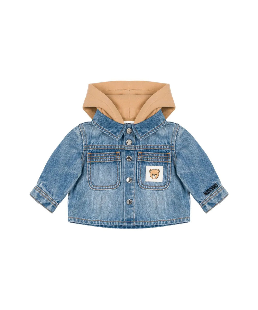 Moschino Kids Giubbino Jeans con Cappuccio per Neonati
