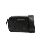 Twinset Kids Borsa a tracolla Nera con Logo Goffrato per Bambine