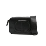 Twinset Kids Borsa a tracolla Nera con Logo Goffrato per Bambine