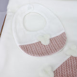 Deolinda Bavetta Bianca/Rosa con Teddy per Neonate
