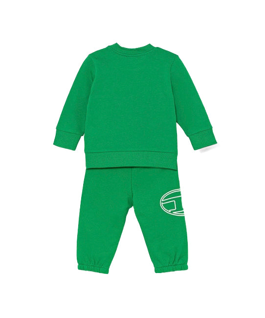 Diesel Kids Felpa con Pantaloni Verdi per Neonati