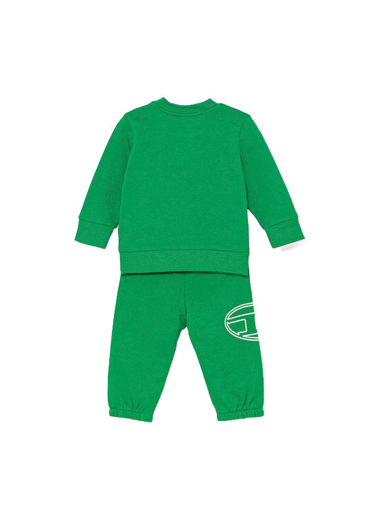 Diesel Kids Felpa con Pantaloni Verdi per Neonati