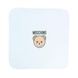Moschino Kids Coperta Celeste con Logo per Neonati