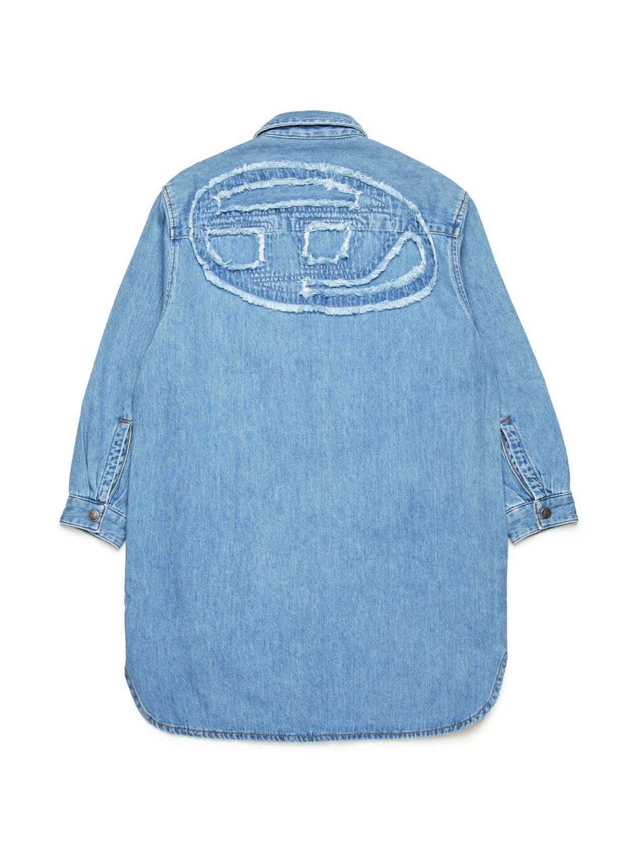 Diesel Kids Abito Denim con Patch Oval D per Bambine