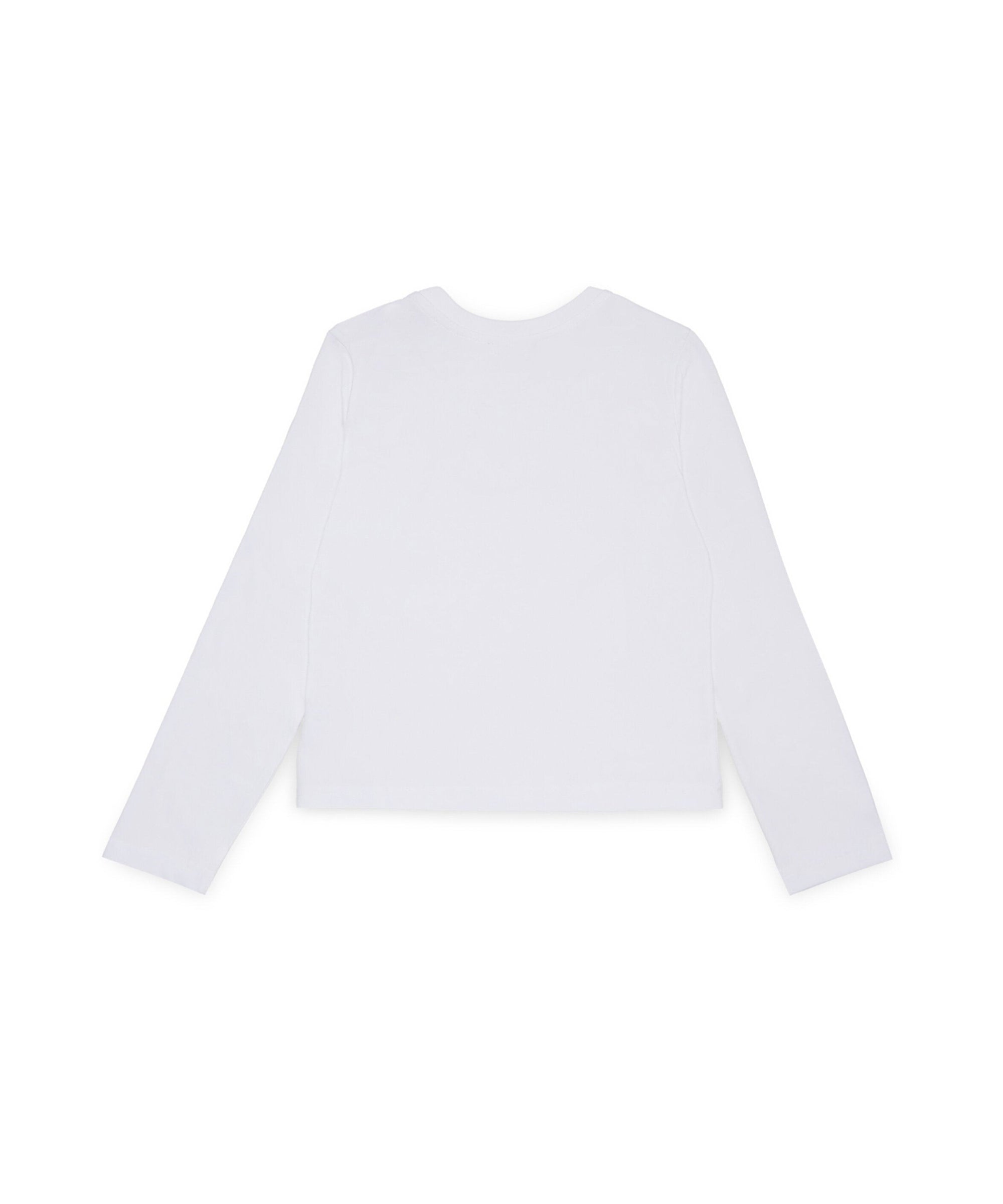 Diesel Kids T shirt Manica Lunga Bianca con Oval D per Bambine