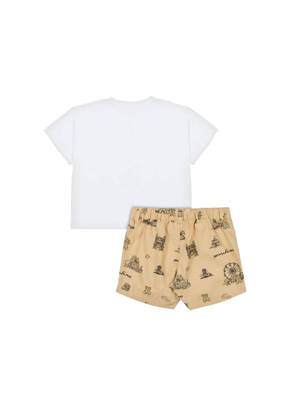Moschino Kids T-shirt con Shorts Bianco/Beige per Neonati