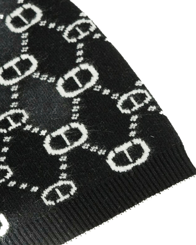 Twinset Kids Capello Nero con Motivo Multi Logo per Bambine