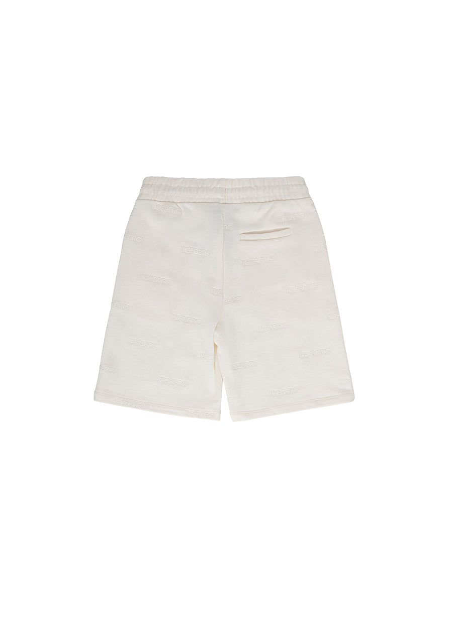 Iceberg Kids Bermuda Bianco con Logo per Neonati