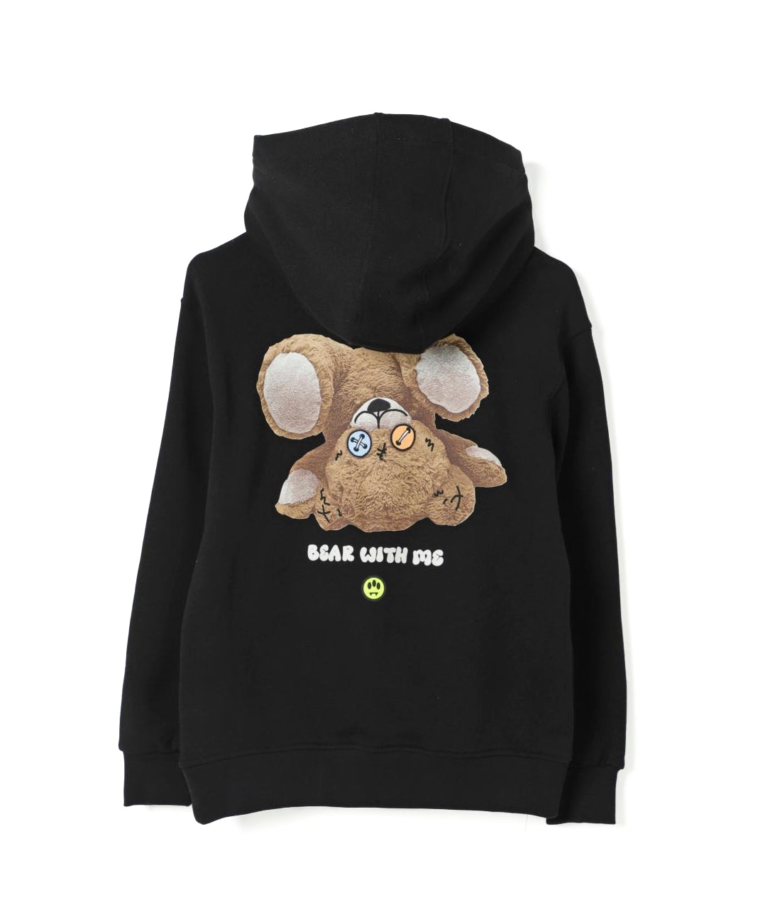 Barrow Kids Felpa con Cappuccio Nera con Stampa Retro e Logo (retro)