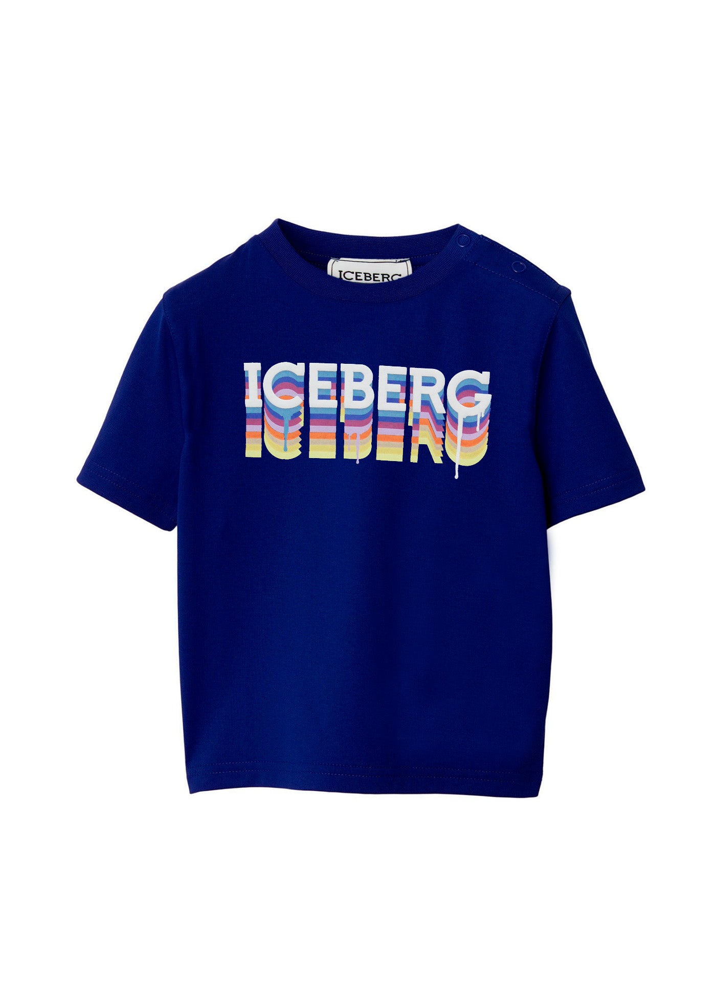 Iceberg Kids T-Shirt Blu con Logo Per Neonati