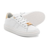 Elisabetta Franchi My Little Girl White Sneakers with Gold Logo
