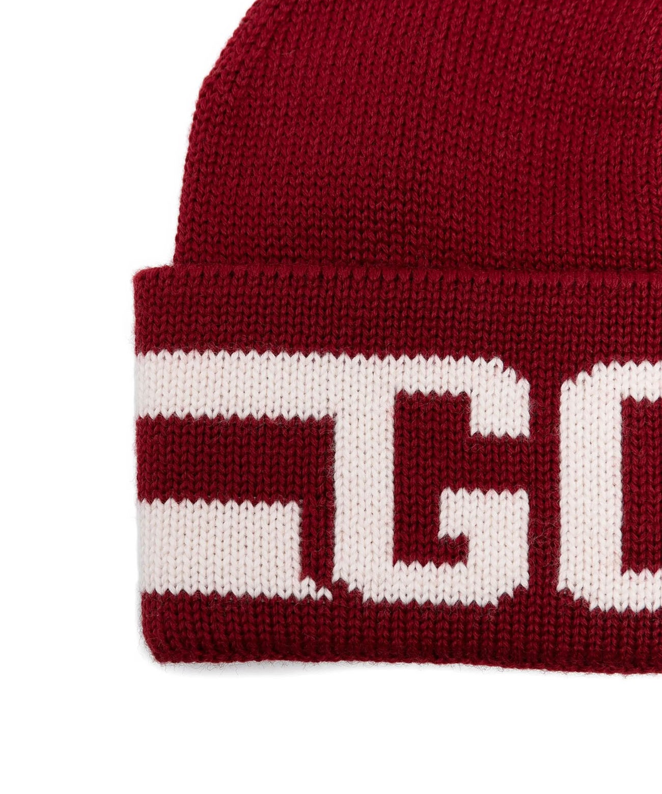 Gcds Kids Cappello Beanie Bordeaux in Lana