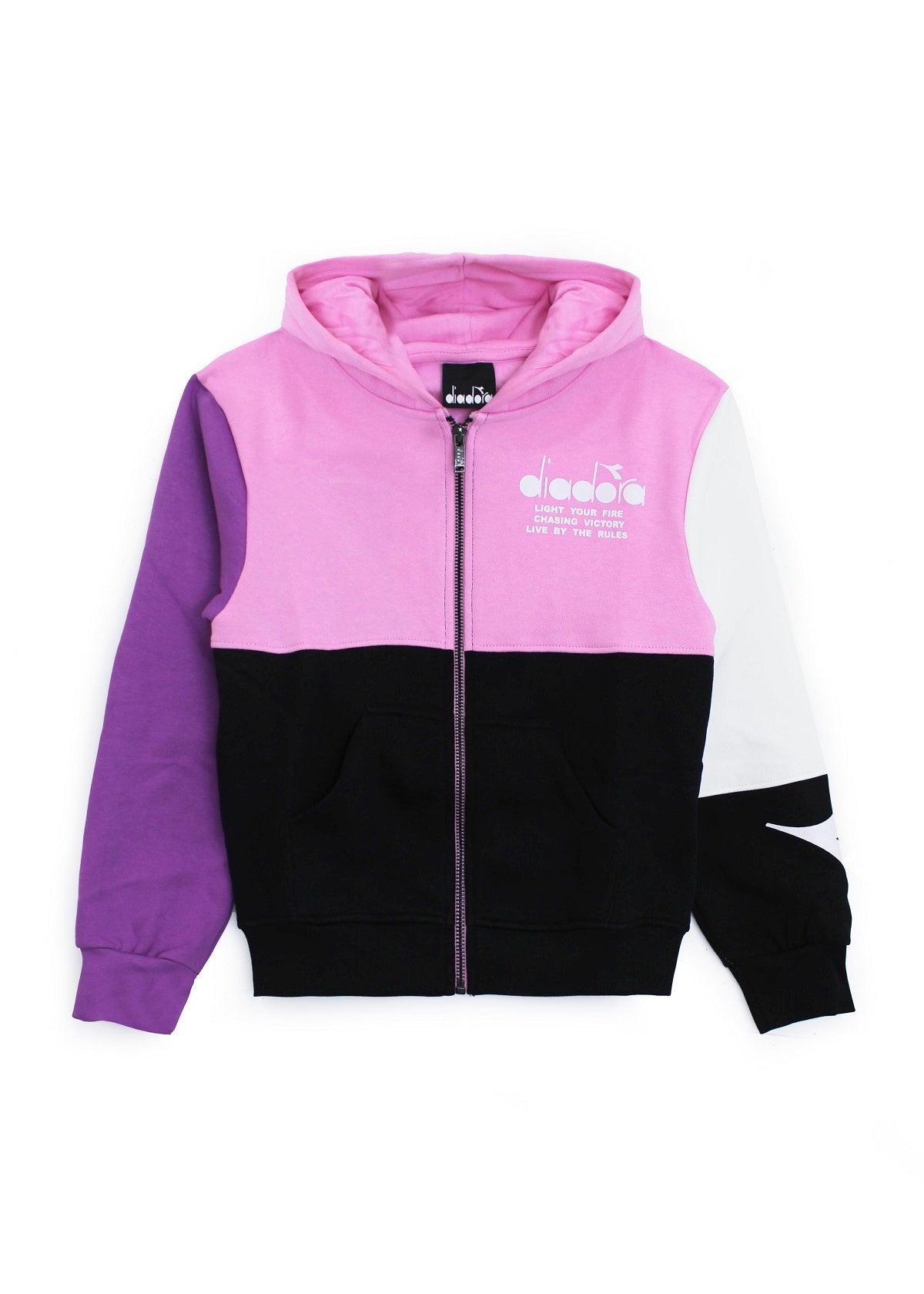 Diadora Kids Felpa Cerniera con Cappuccio Colorblock