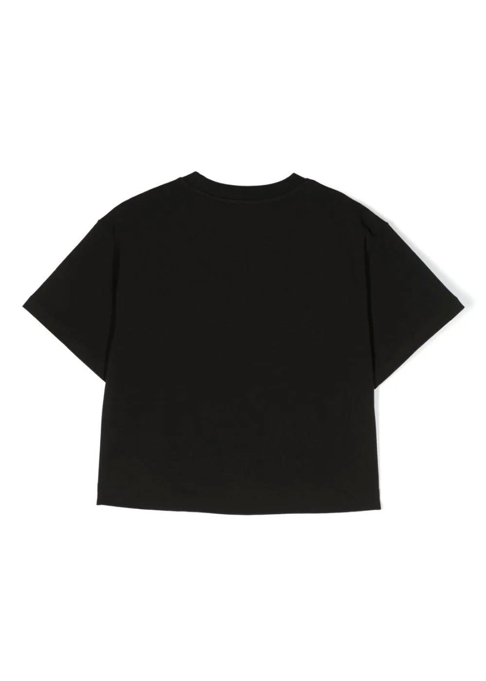 Diesel Kids T-Shirt Nera con Logo Oval 'D' Ricamato