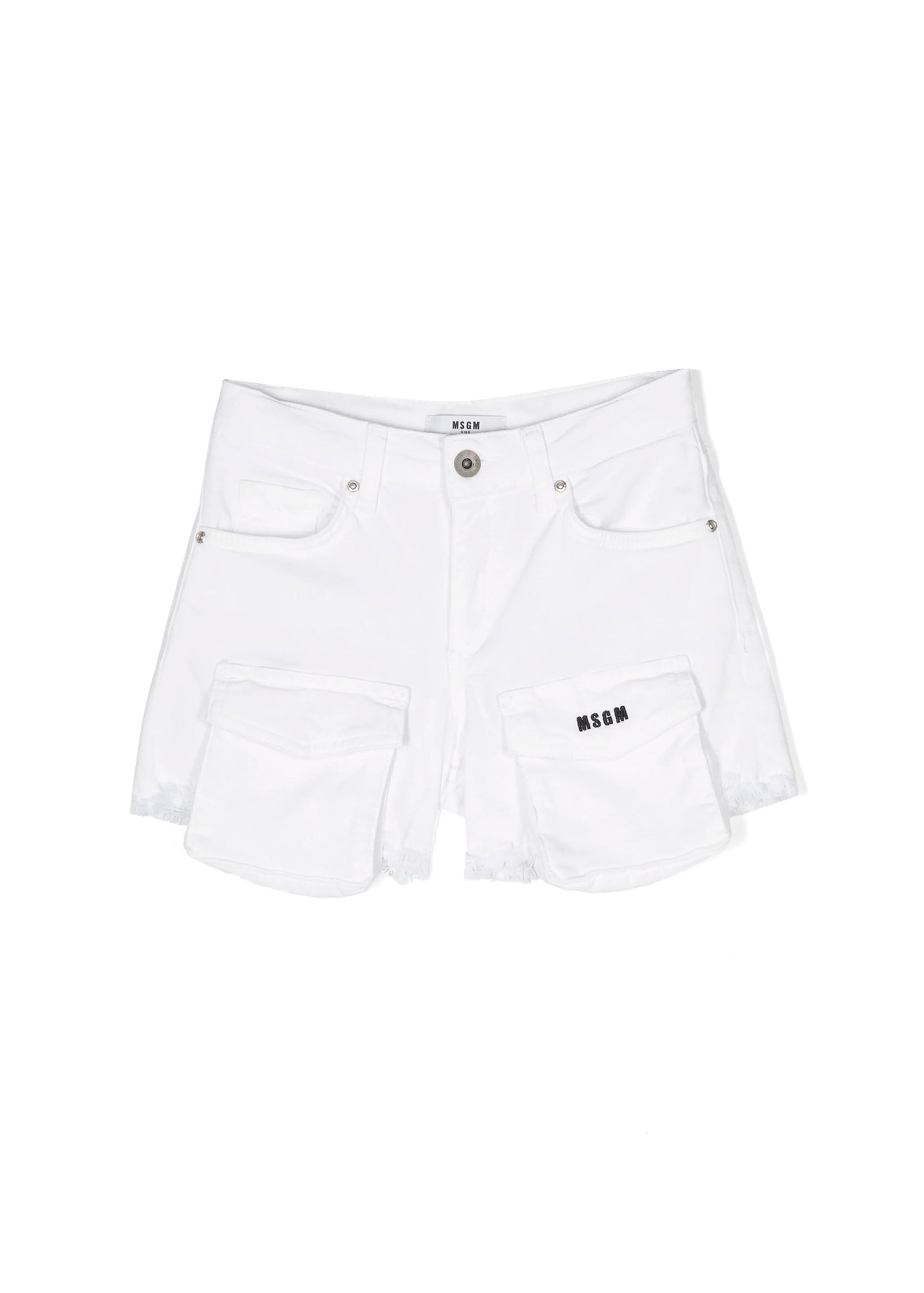 Msgm Kids Short di Jean Cargo Bianco per Bambine