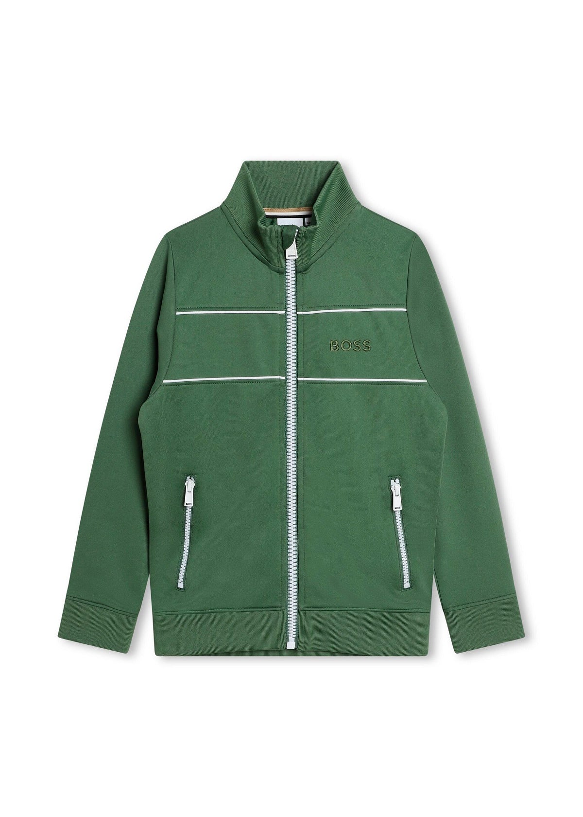 Boss Kids Felpa con Zip Verde per Bambini