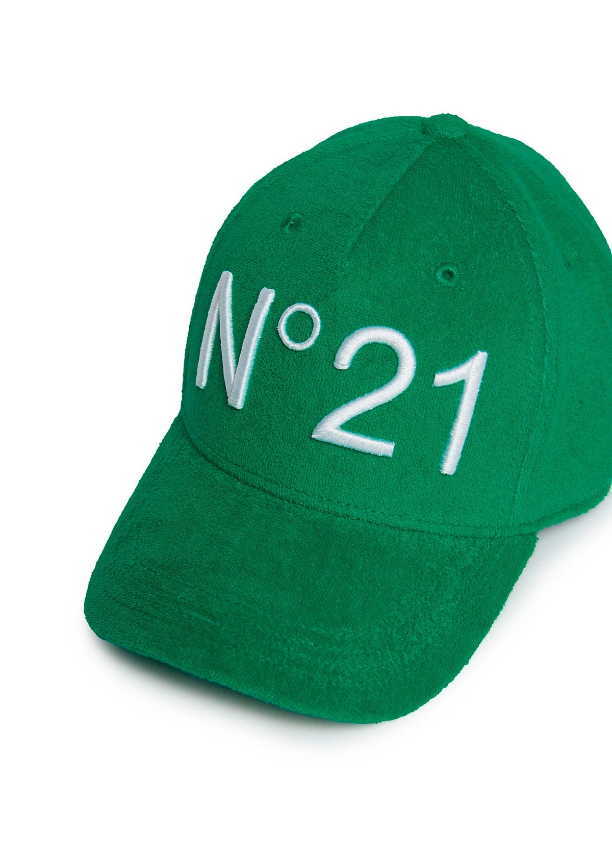 N°21 Kids Cappello Verde con Visiera in Spugna