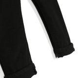 Pantaloni Dritti Neri per Neonati | Applicazione Logo Posteriore | Vita Elasticizzata | Stile Classico