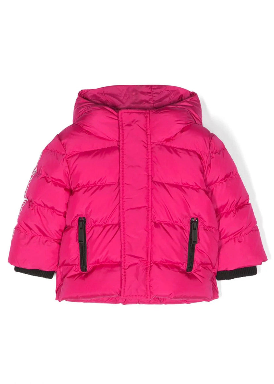 Piumino Imbottito DSquared2 Kids Fucsia | Design Imbottito | Logo sulla Manica | Chiusura con Zip | Cappuccio Classico