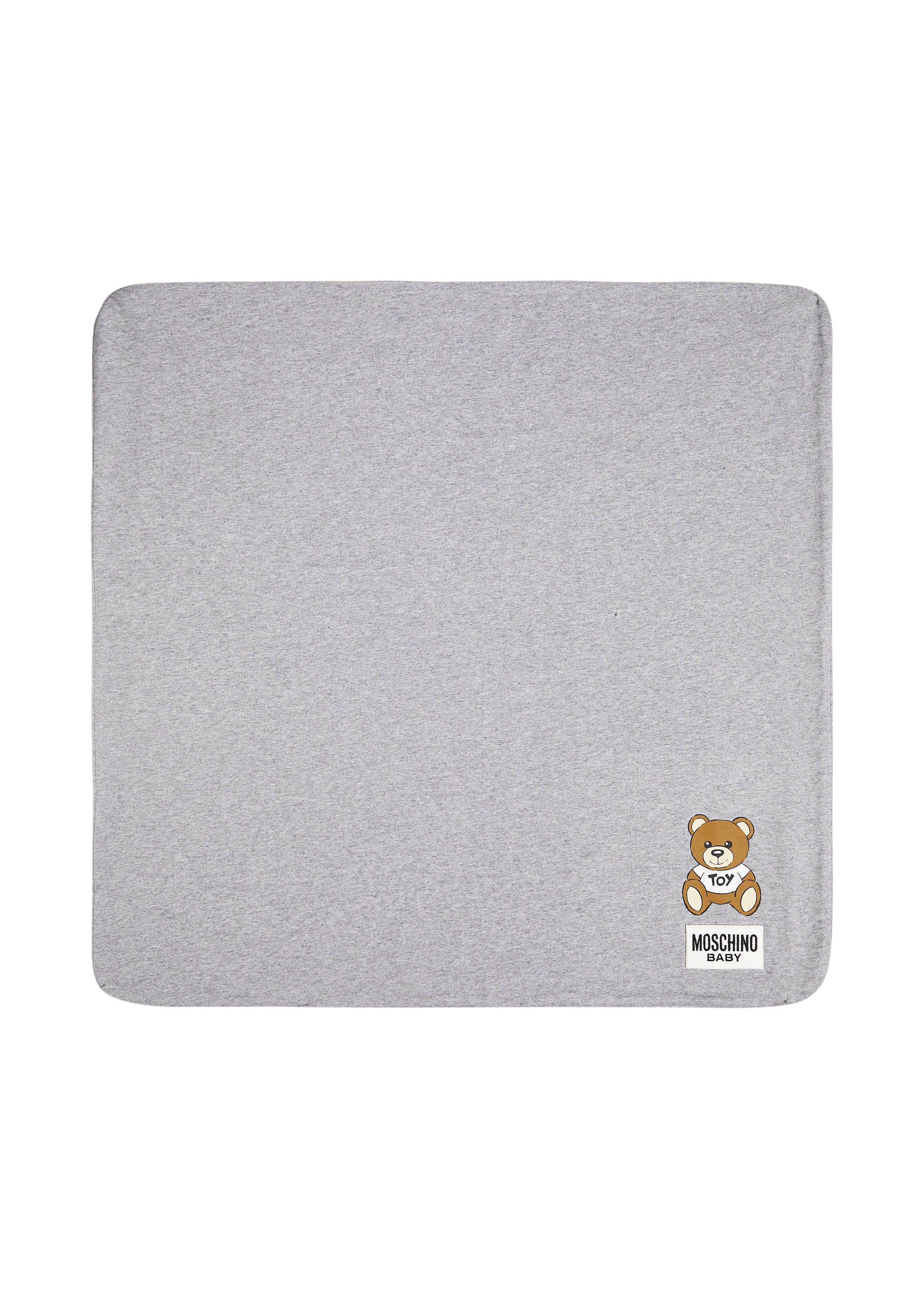 Coperta Grigia MOSCHINO con Stampato Teddy Bear: Comfort e Stile per il Tuo Piccolo