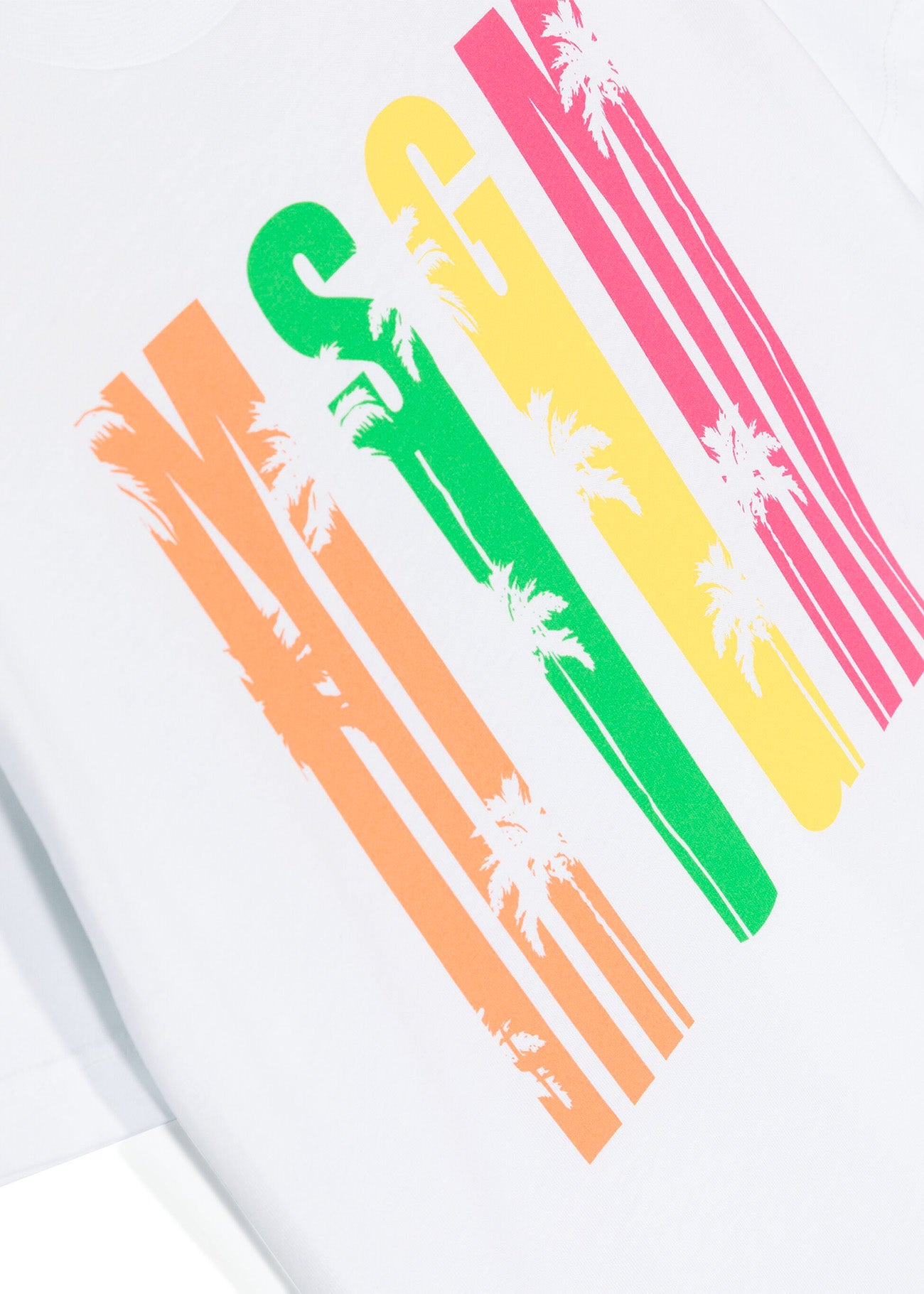Msgm Kids T-Shirt Bianca con Stampa Multicolor per Bambine