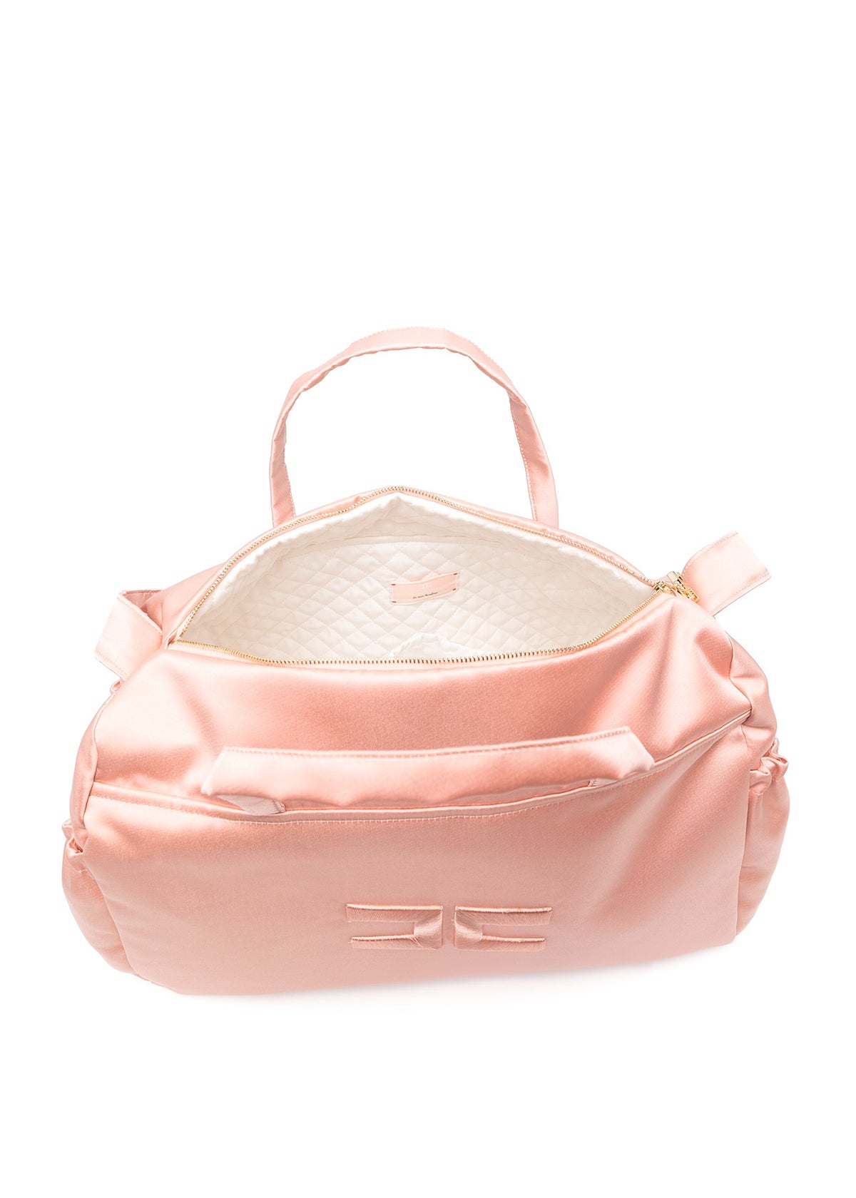 Elisabetta Franchi La Mia Bambina Borsa Mamma Desert Rose in Raso con Fasciatoio