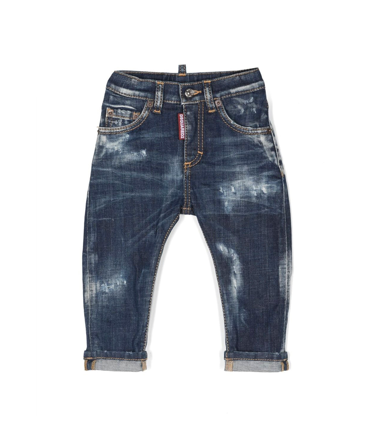 Jeans DSquared2 Kids Sfumato con Cuciture a Contrasto | Composizione in Cotone ed Elastam