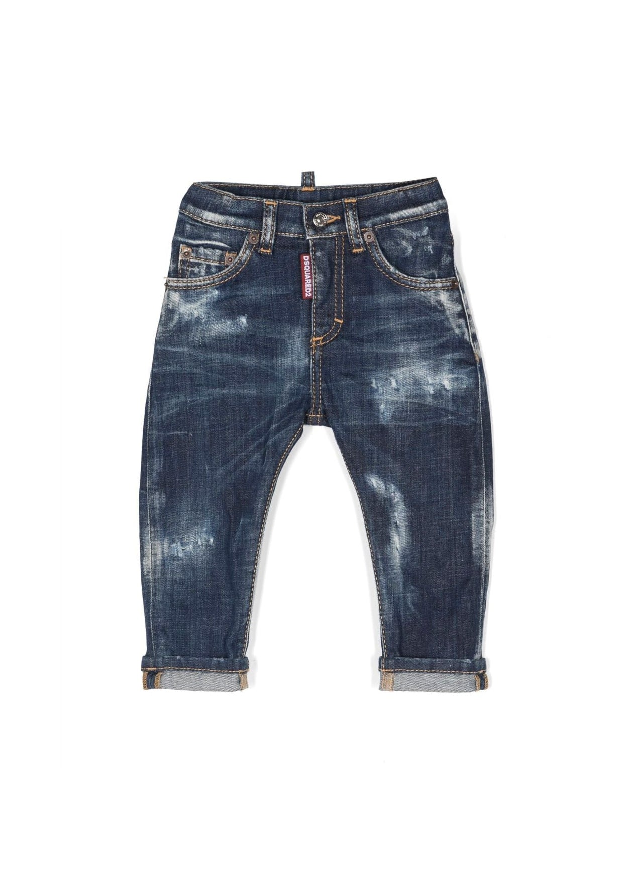 Jeans DSquared2 Kids Sfumato con Cuciture a Contrasto | Composizione in Cotone ed Elastam