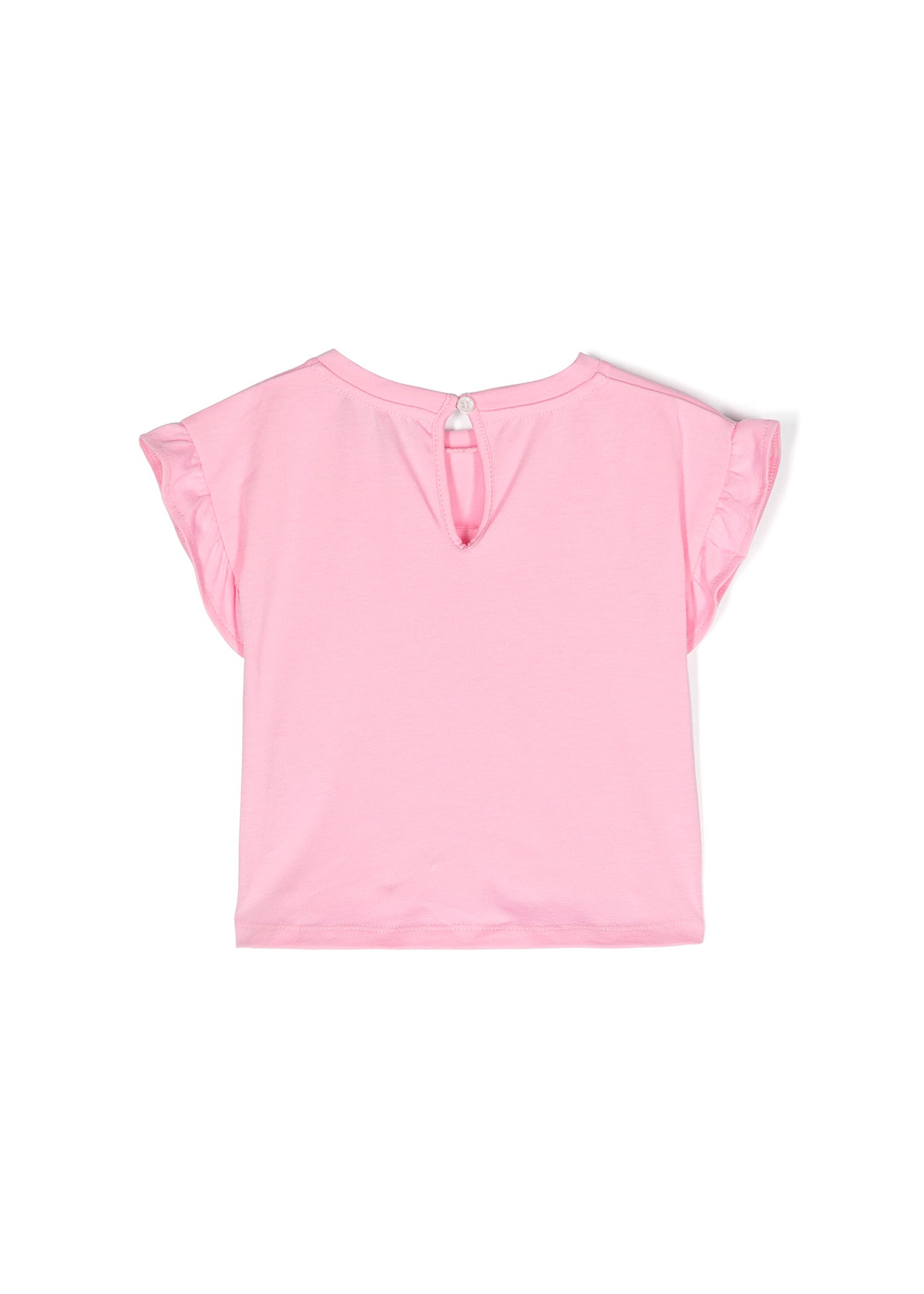 Moschino Kids T-Shirt Rosa con Stampa Cuori per Neonate