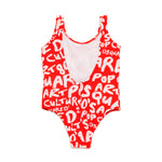 Dsquared2 Kids Costume Intero Rosso con Stampa Prouse All-over per Neonate