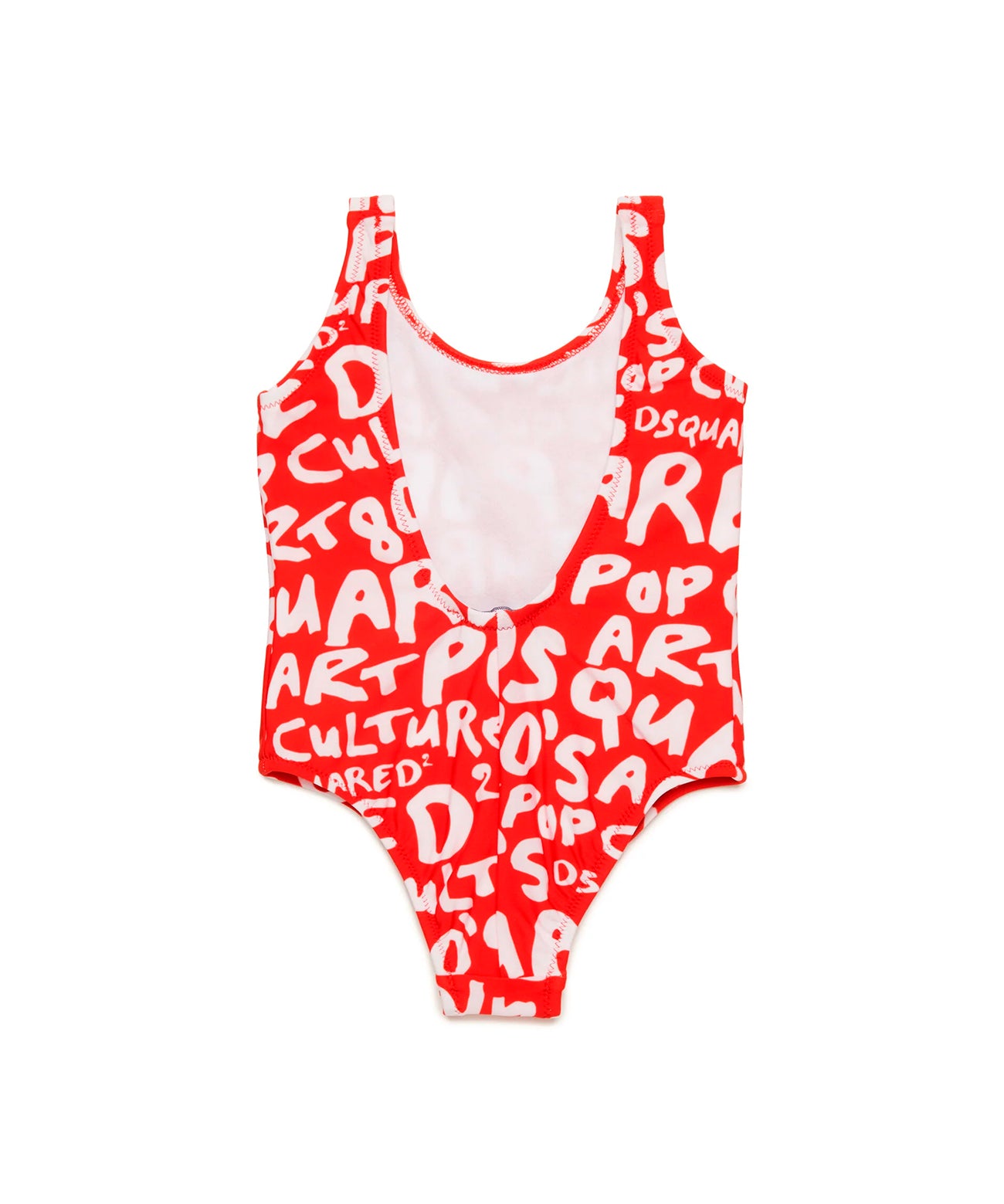 Dsquared2 Kids Costume Intero Rosso con Stampa Prouse All-over per Neonate