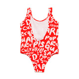 Dsquared2 Kids Costume Intero Rosso con Stampa Prouse All-over per Neonate