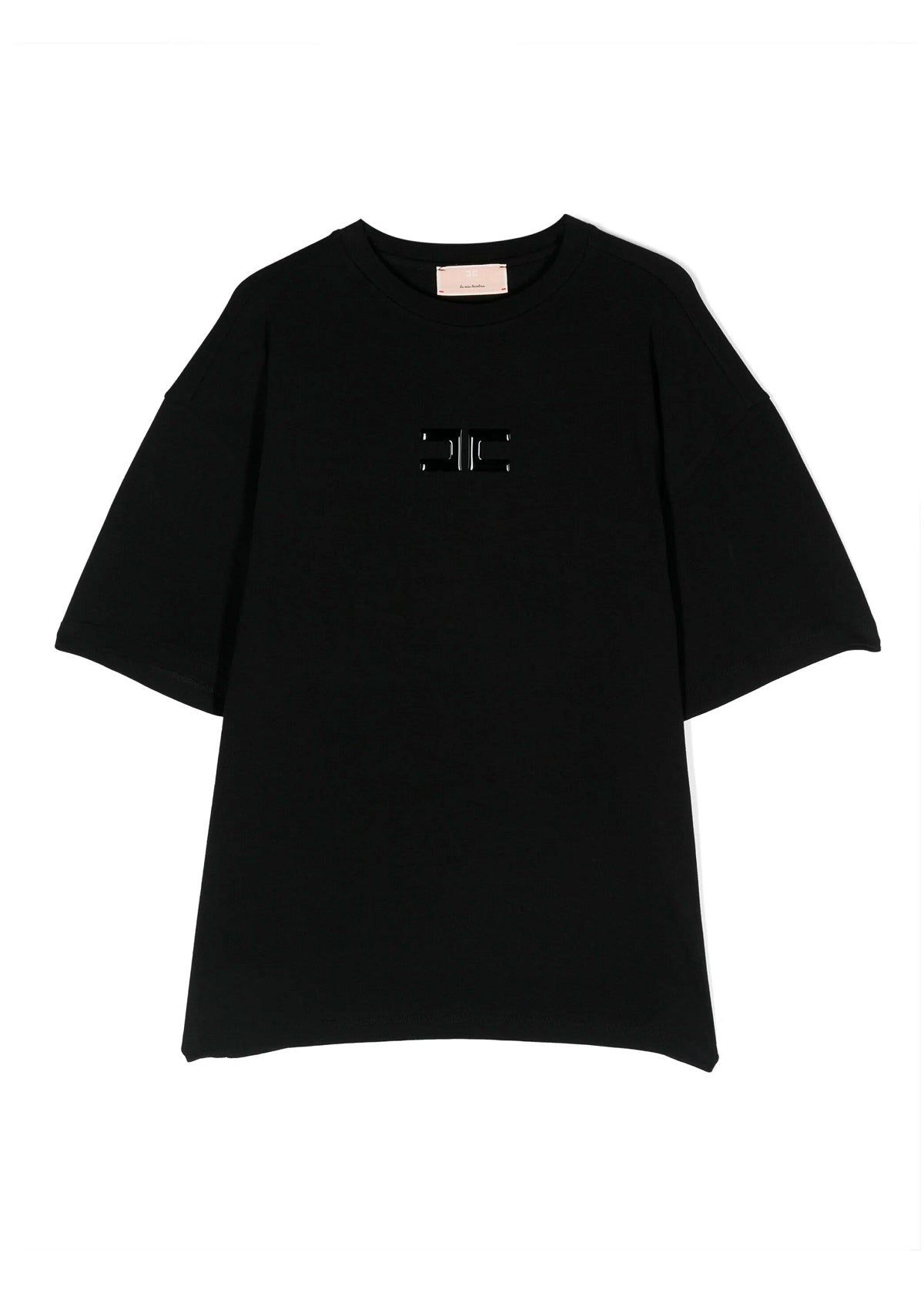 Elisabetta Franchi La Mia Bambina T Shirt Nera con Logo Stile Versati